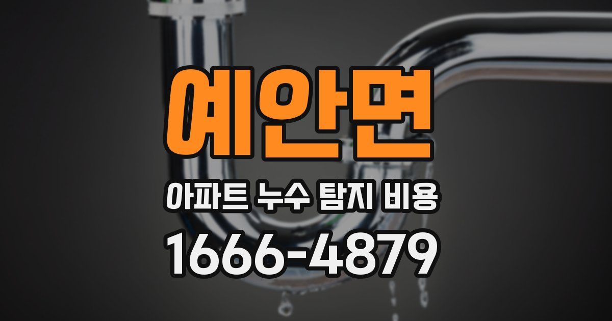 예안면 아파트 누수 탐지 비용