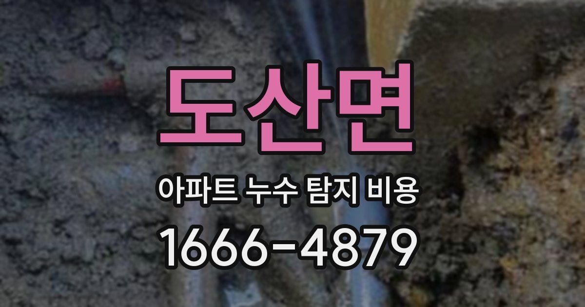도산면 아파트 누수 탐지 비용