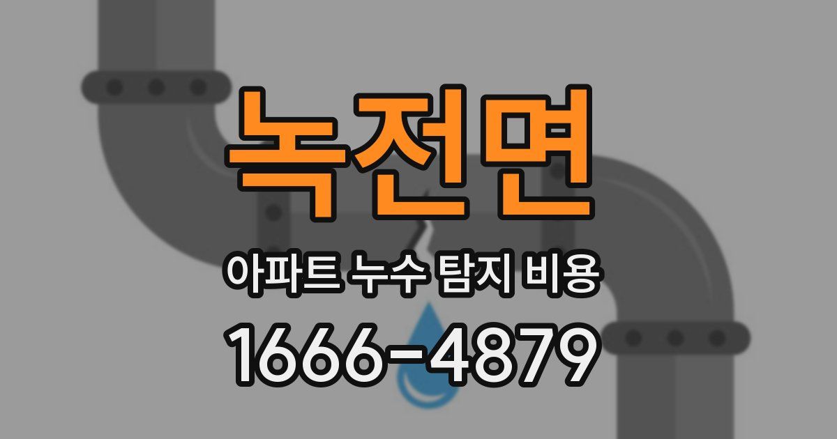녹전면 아파트 누수 탐지 비용