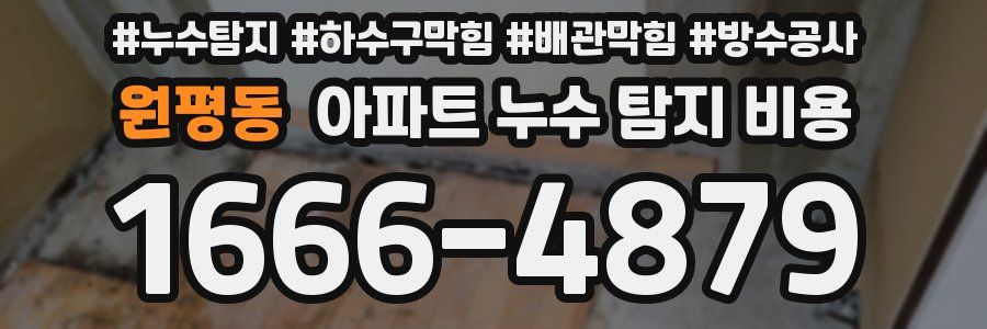 원평동 아파트 누수 탐지 비용