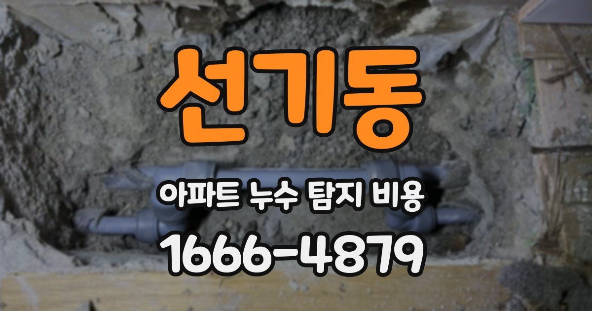 선기동 아파트 누수 탐지 비용