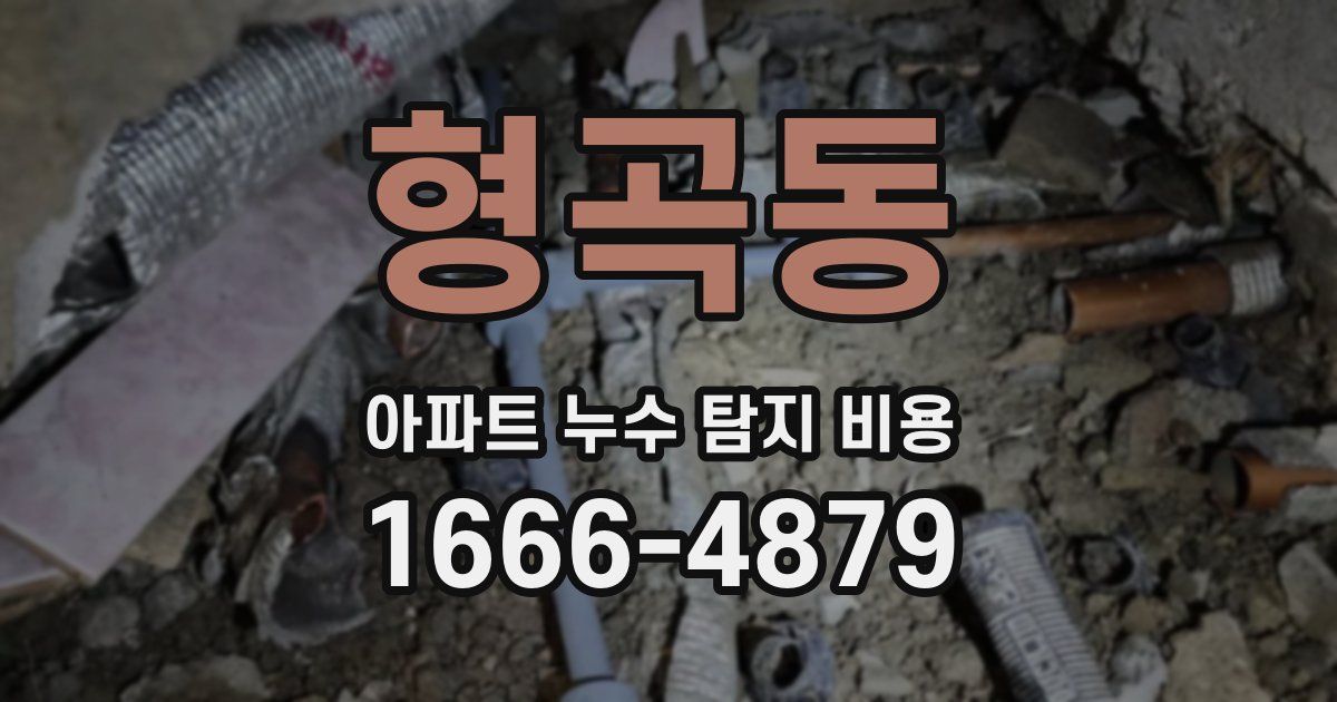 형곡동 아파트 누수 탐지 비용