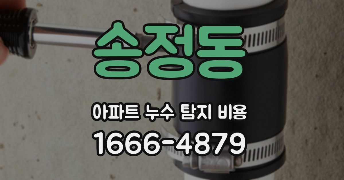 송정동 아파트 누수 탐지 비용