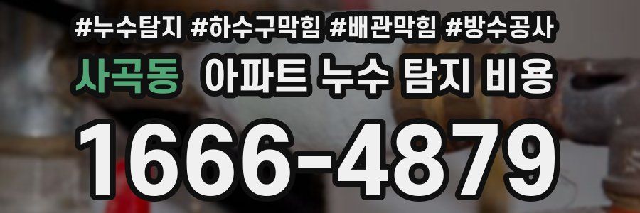 사곡동 아파트 누수 탐지 비용