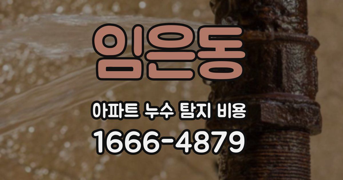 임은동 아파트 누수 탐지 비용