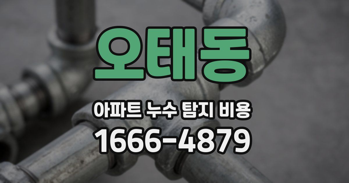 오태동 아파트 누수 탐지 비용
