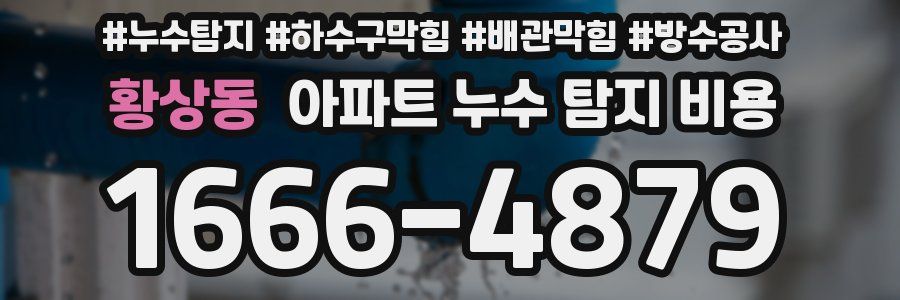 황상동 아파트 누수 탐지 비용