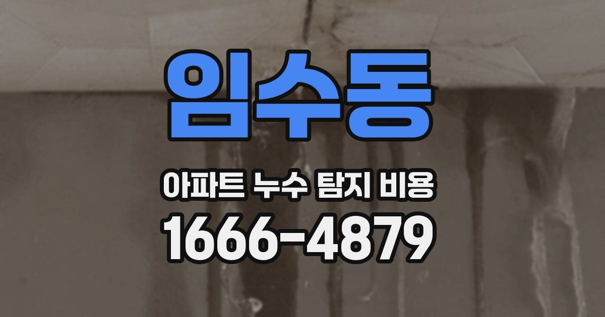 임수동 아파트 누수 탐지 비용