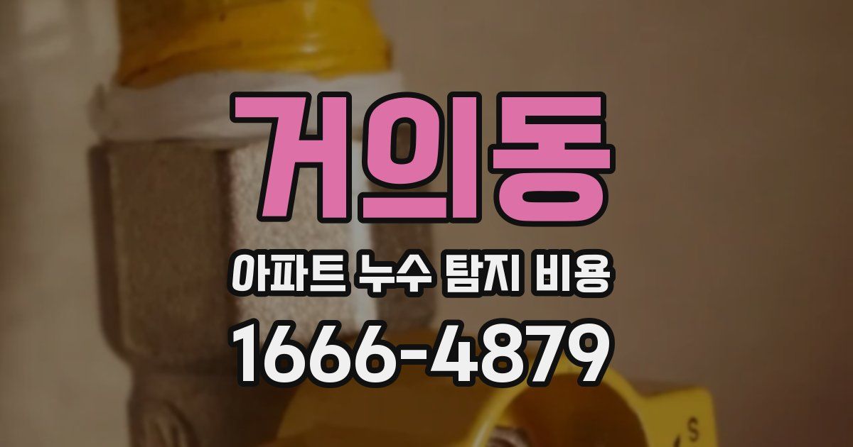 거의동 아파트 누수 탐지 비용