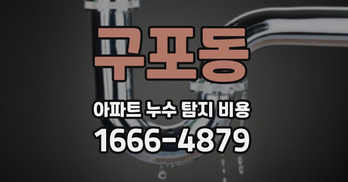 구포동 아파트 누수 탐지 비용