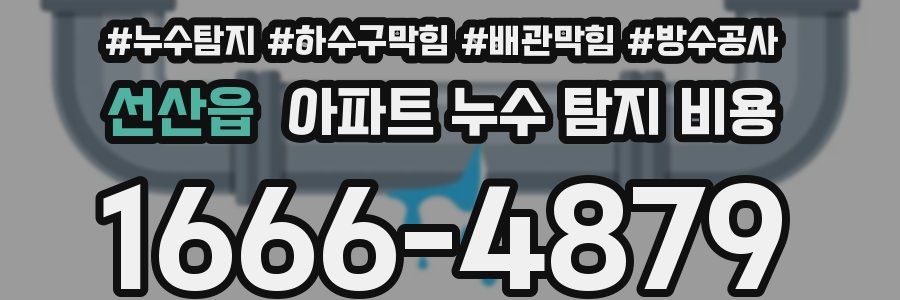 선산읍 아파트 누수 탐지 비용