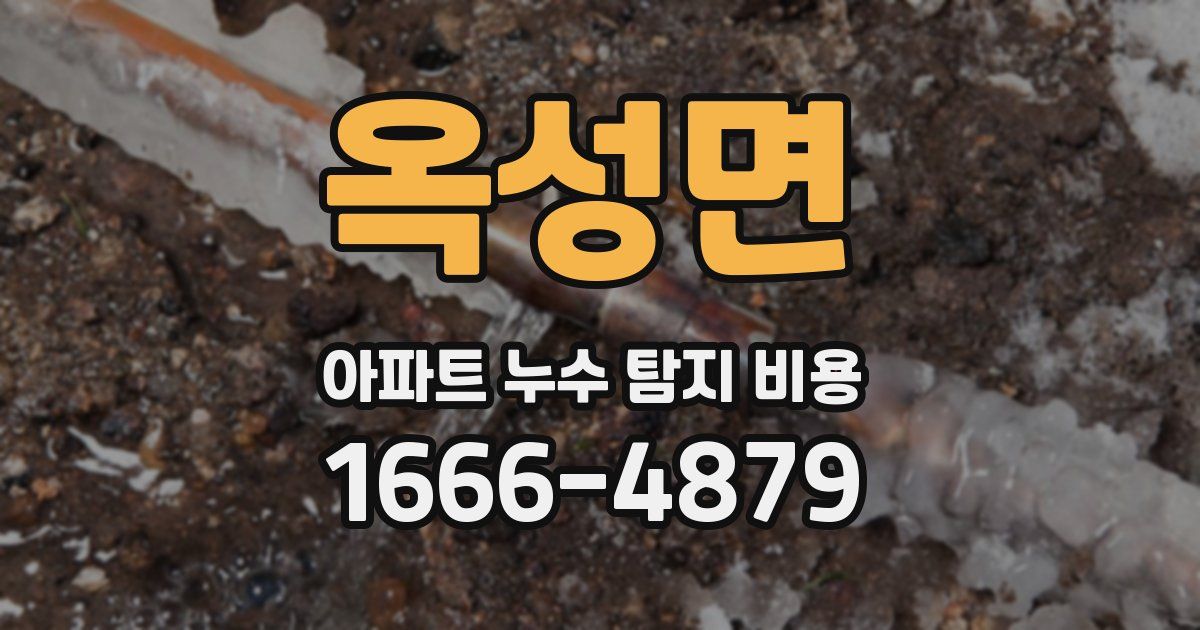 옥성면 아파트 누수 탐지 비용