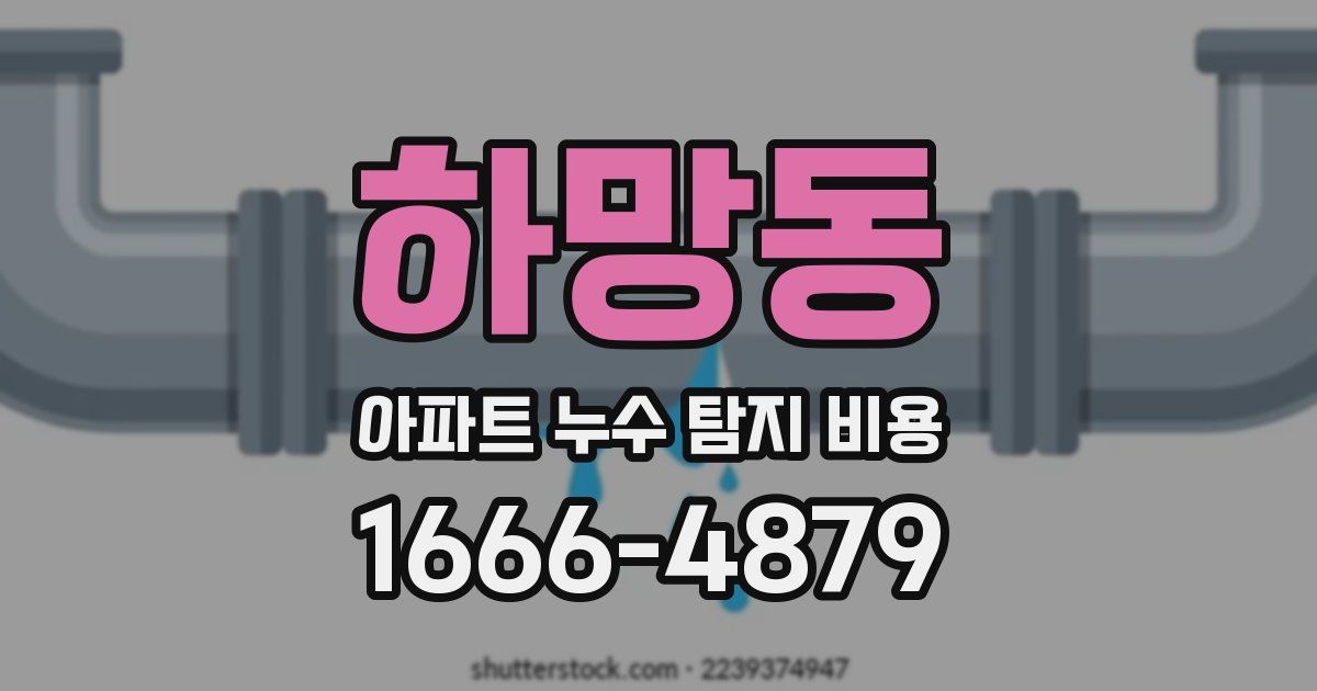 하망동 아파트 누수 탐지 비용