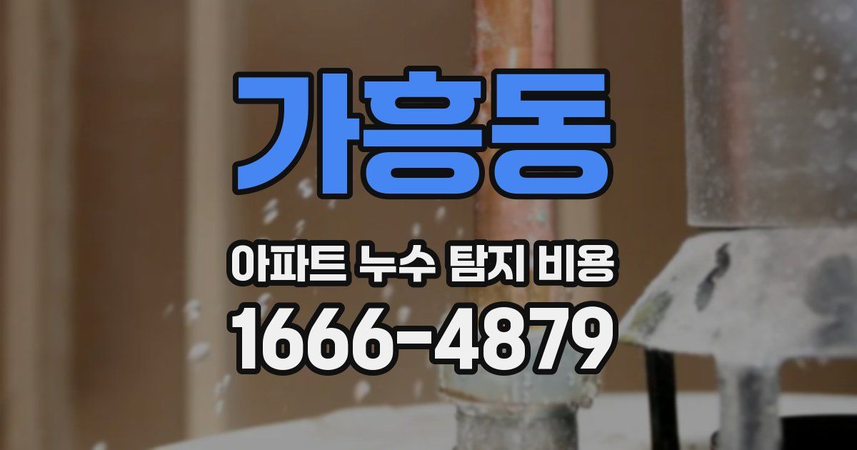 가흥동 아파트 누수 탐지 비용