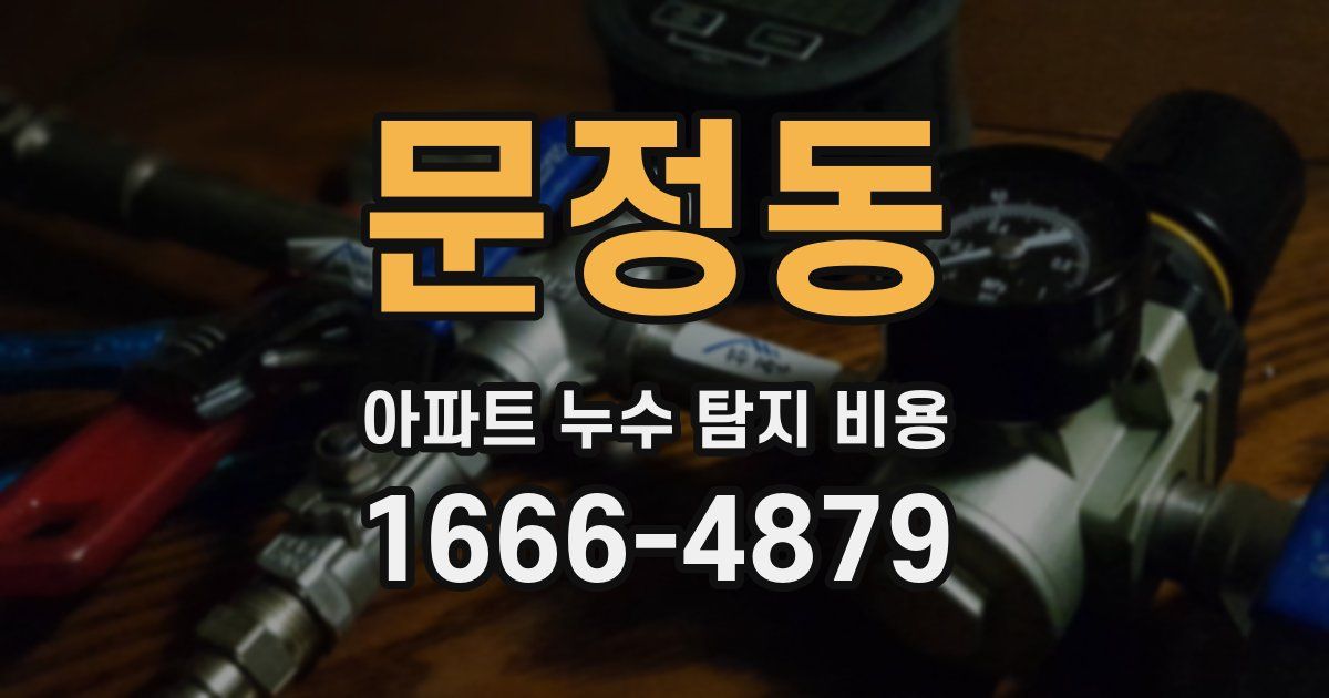 문정동 아파트 누수 탐지 비용