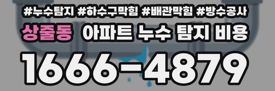 상줄동 아파트 누수 탐지 비용