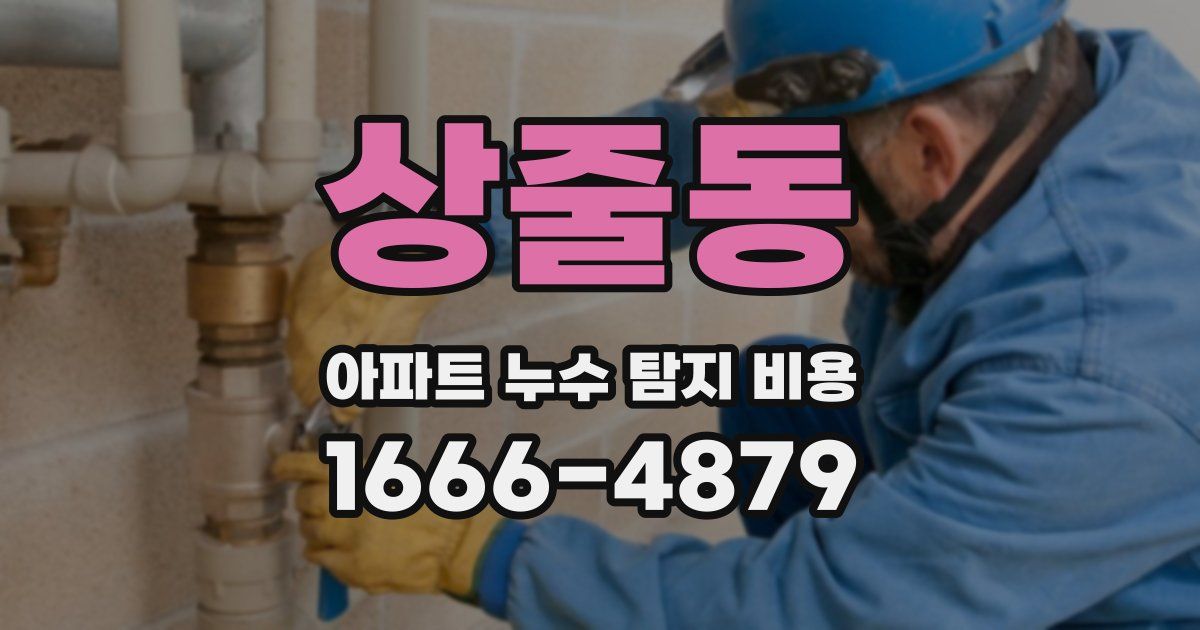 상줄동 아파트 누수 탐지 비용