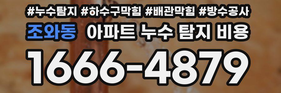 조와동 아파트 누수 탐지 비용