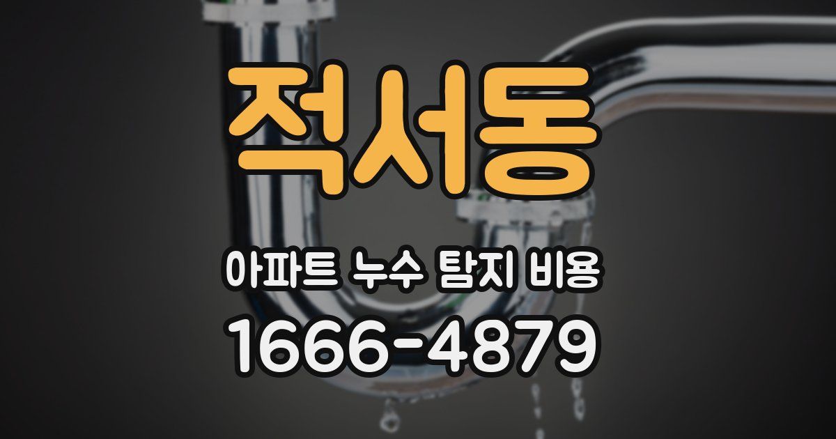 적서동 아파트 누수 탐지 비용