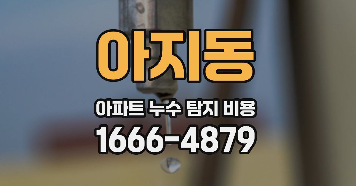 아지동 아파트 누수 탐지 비용