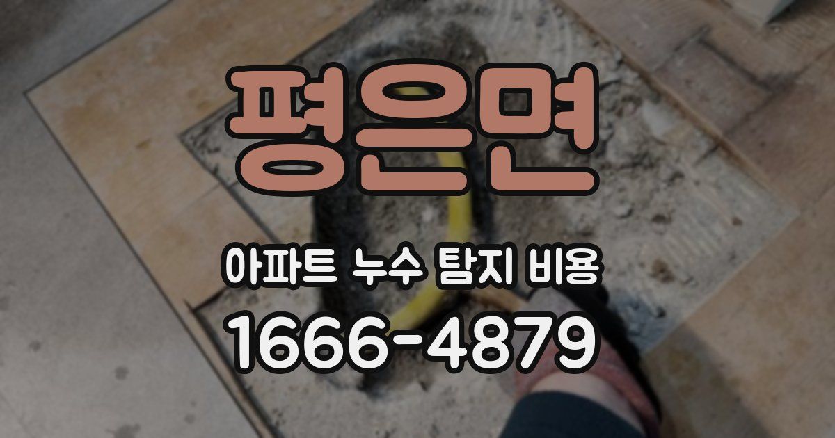 평은면 아파트 누수 탐지 비용