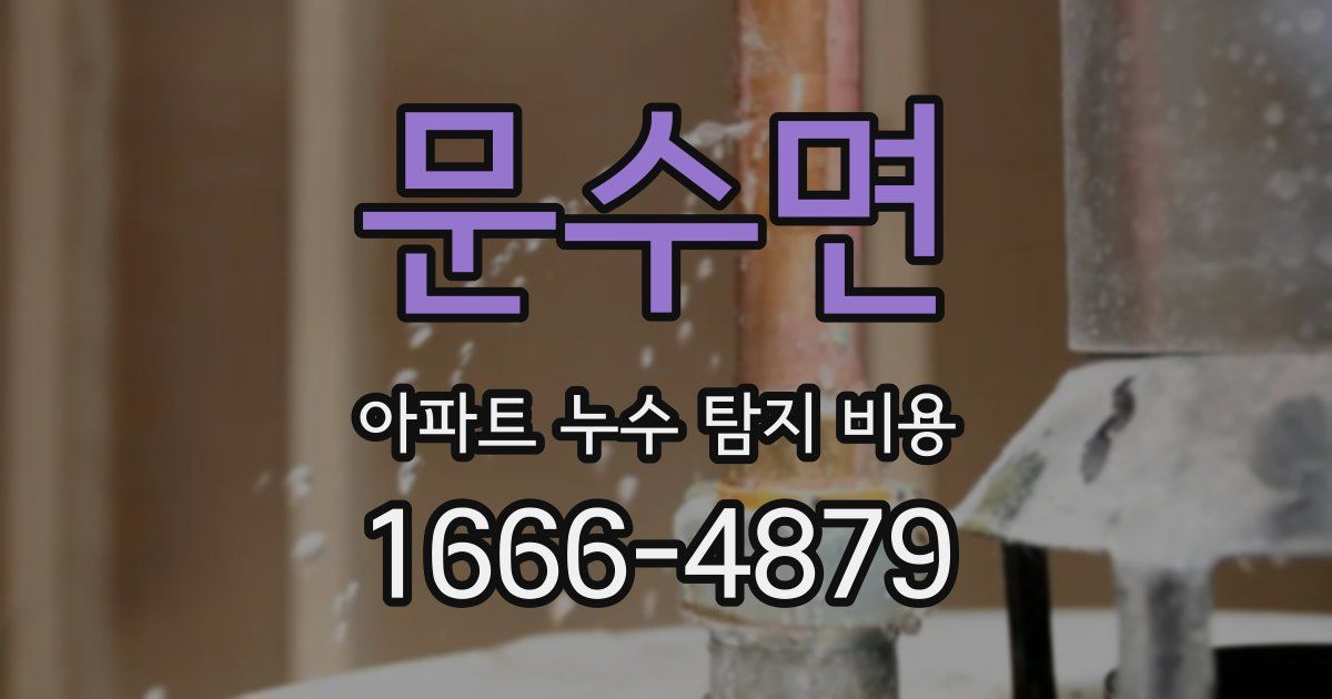 문수면 아파트 누수 탐지 비용