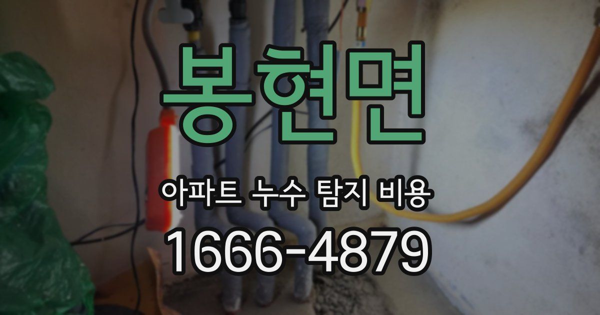 봉현면 아파트 누수 탐지 비용