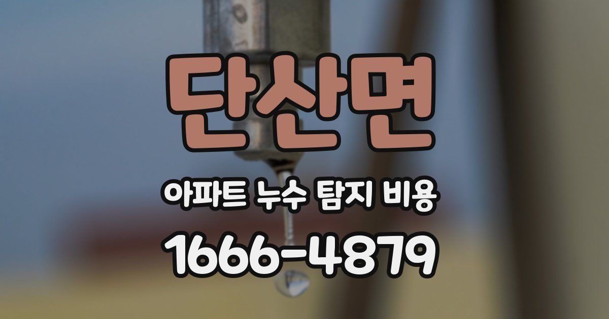 단산면 아파트 누수 탐지 비용