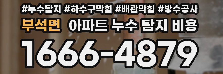 부석면 아파트 누수 탐지 비용