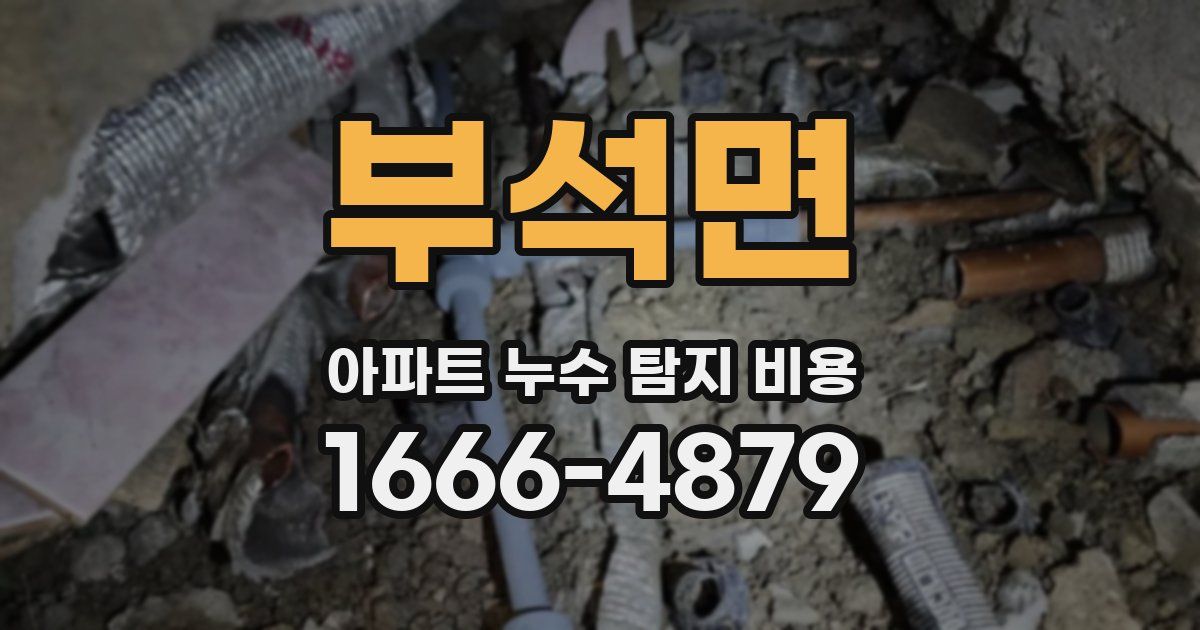 부석면 아파트 누수 탐지 비용