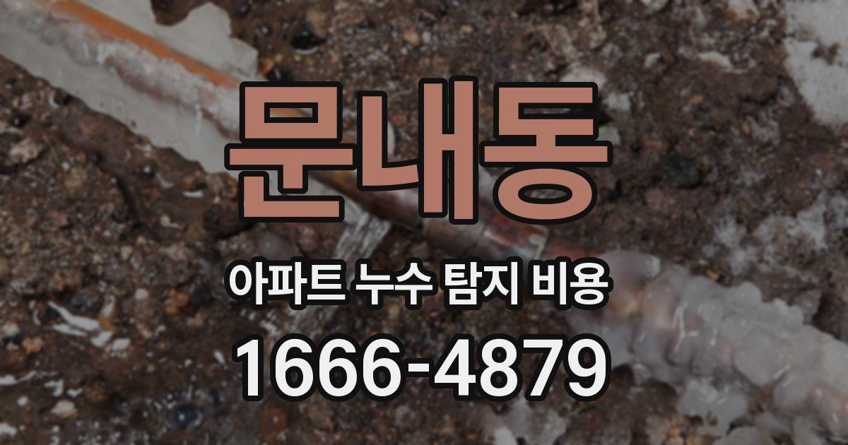 문내동 아파트 누수 탐지 비용