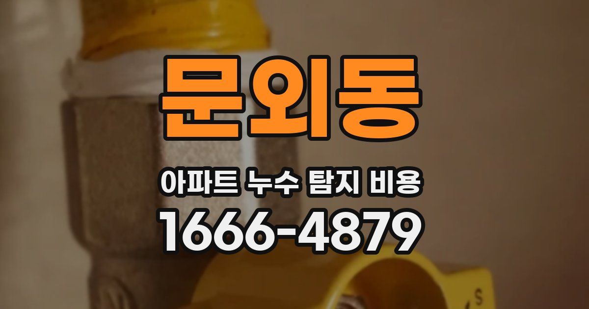 문외동 아파트 누수 탐지 비용