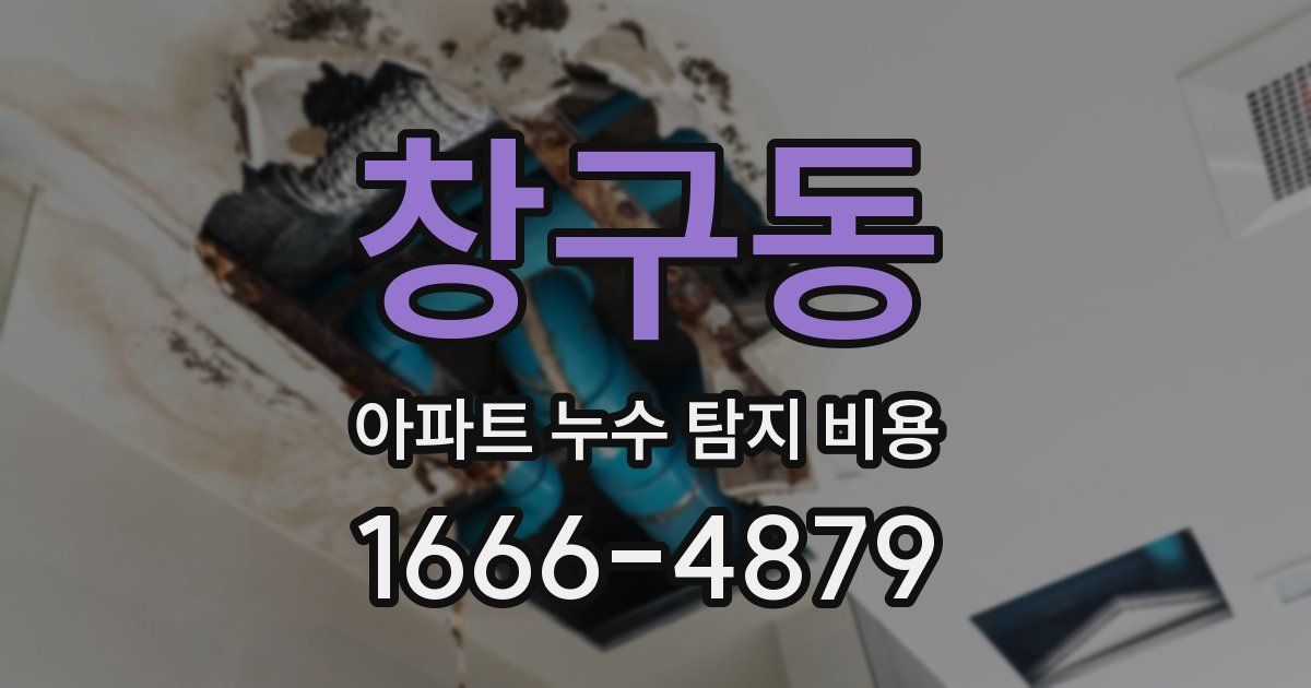 창구동 아파트 누수 탐지 비용
