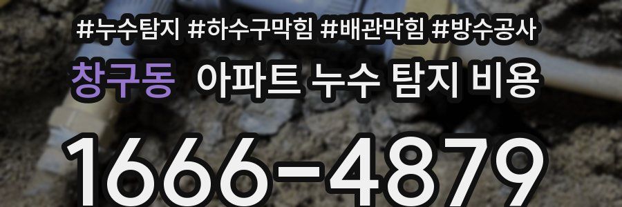 창구동 아파트 누수 탐지 비용