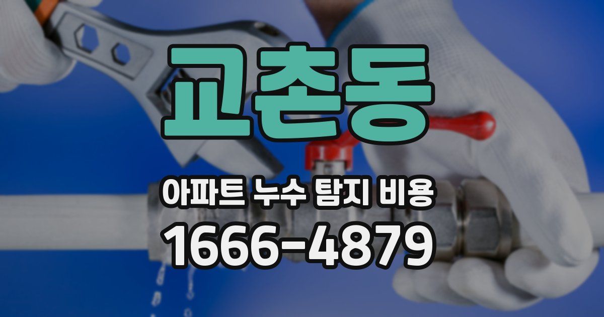 교촌동 아파트 누수 탐지 비용
