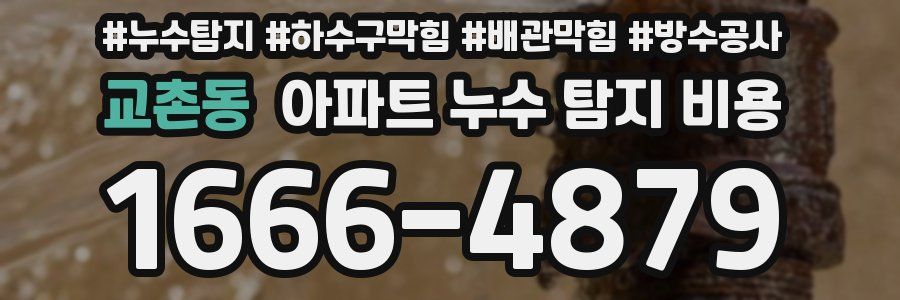 교촌동 아파트 누수 탐지 비용