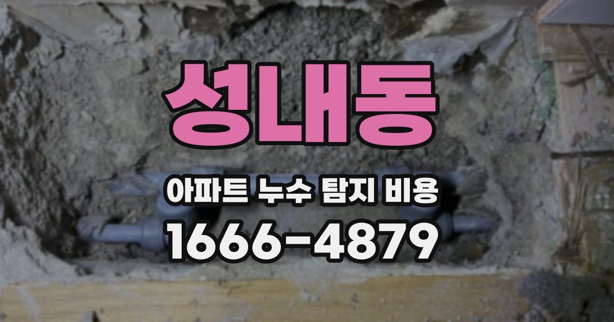 성내동 아파트 누수 탐지 비용