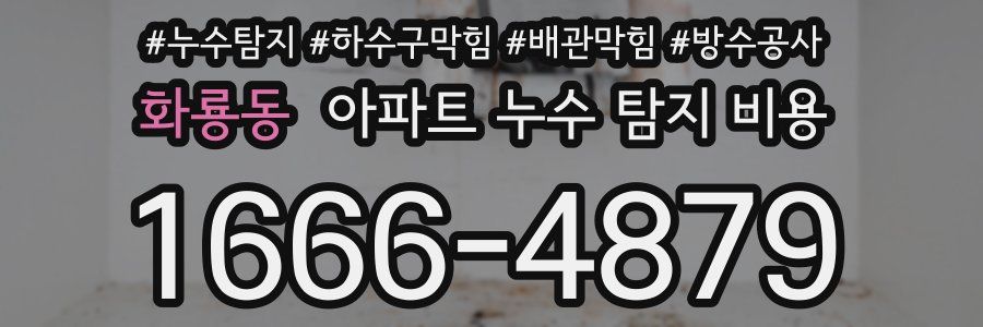 화룡동 아파트 누수 탐지 비용