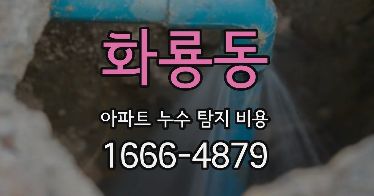 화룡동 아파트 누수 탐지 비용