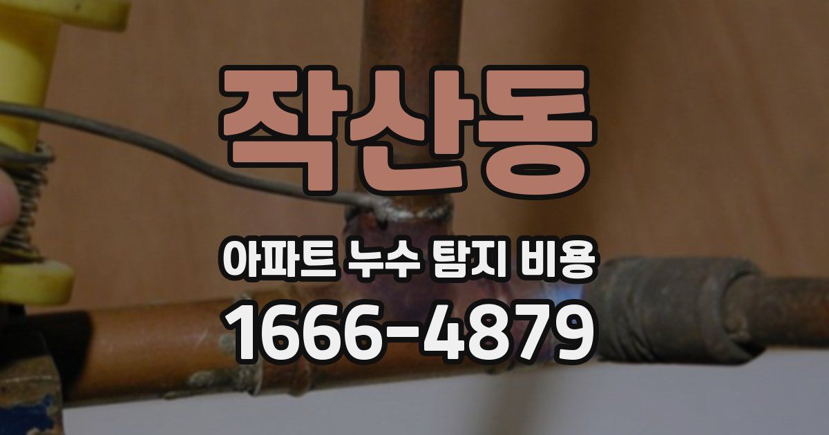 작산동 아파트 누수 탐지 비용