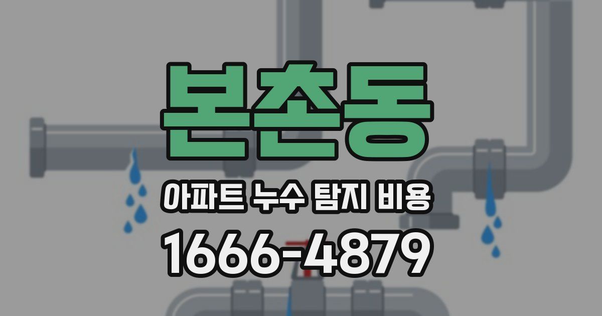 본촌동 아파트 누수 탐지 비용