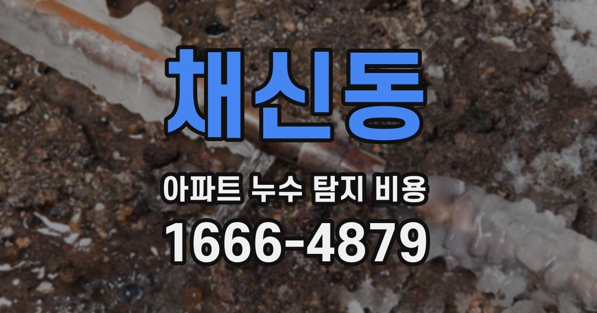 채신동 아파트 누수 탐지 비용