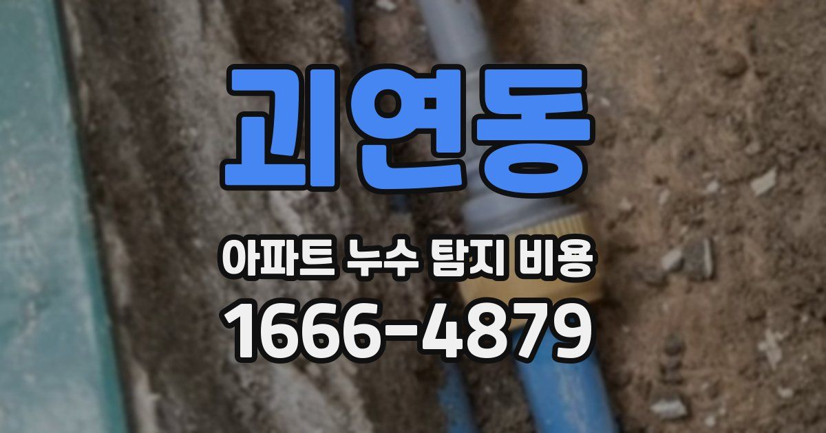 괴연동 아파트 누수 탐지 비용