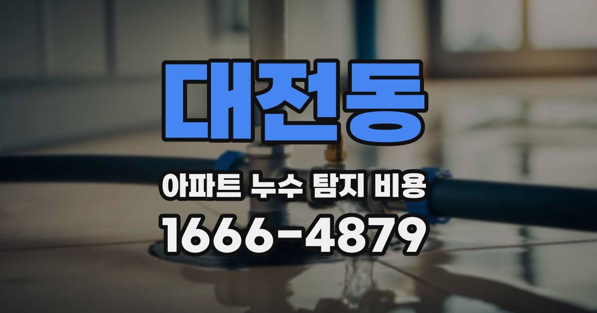 대전동 아파트 누수 탐지 비용