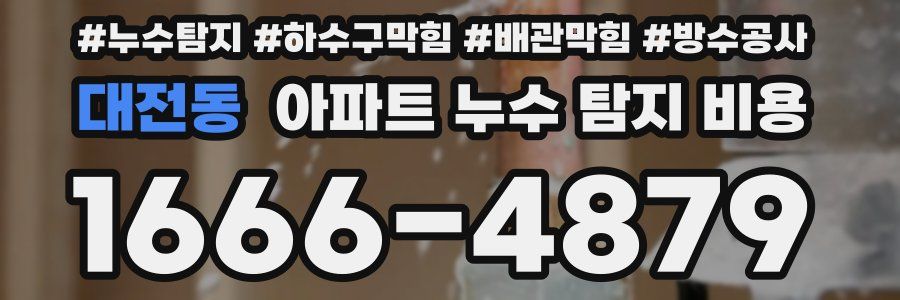 대전동 아파트 누수 탐지 비용