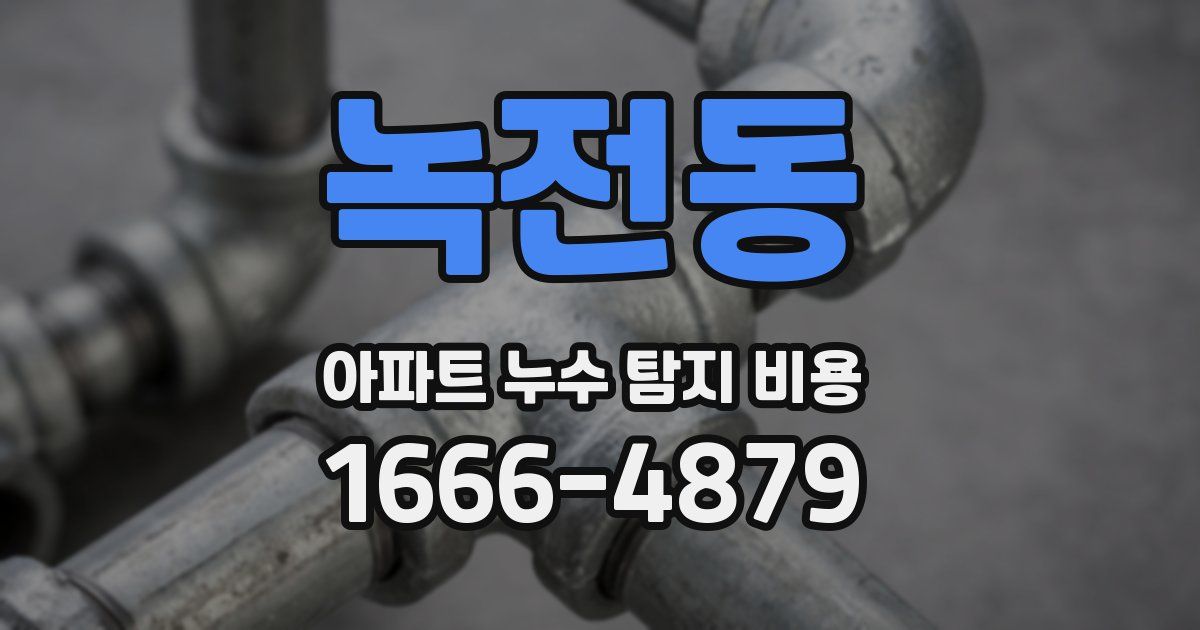 녹전동 아파트 누수 탐지 비용