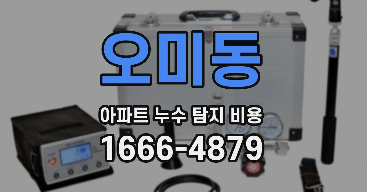 오미동 아파트 누수 탐지 비용