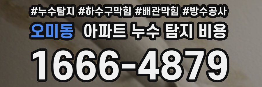 오미동 아파트 누수 탐지 비용