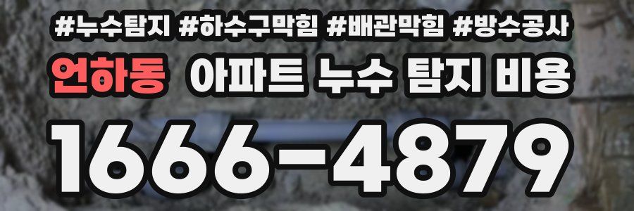 언하동 아파트 누수 탐지 비용