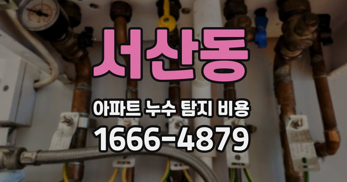 서산동 아파트 누수 탐지 비용
